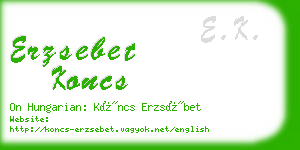 erzsebet koncs business card